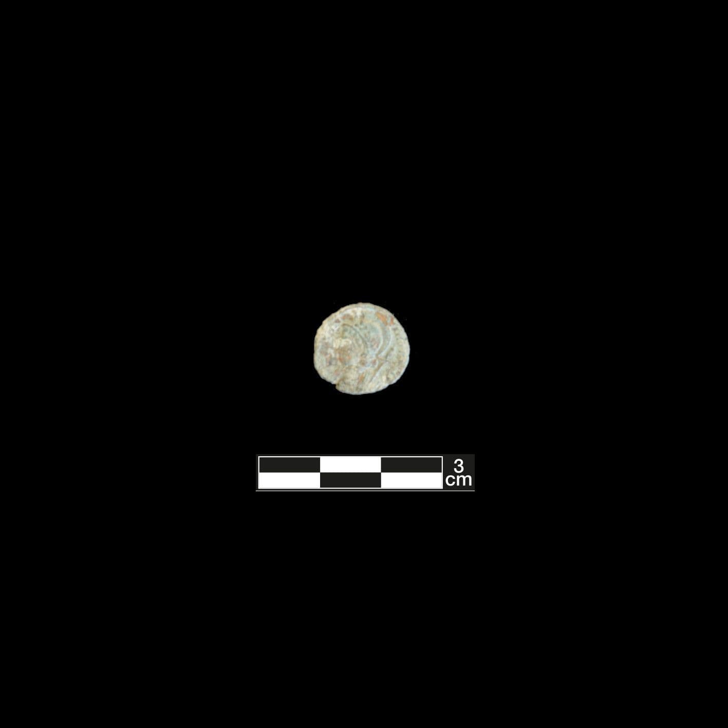 Obverse of copper alloy Roman coin